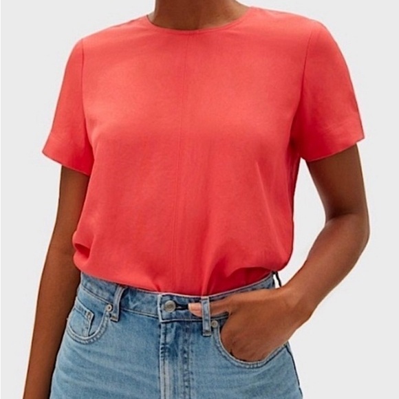 Everlane Tops - Anthropologie - EVERLANE Japanese Go Weave Swing Tee in Tulip SZ 0 314